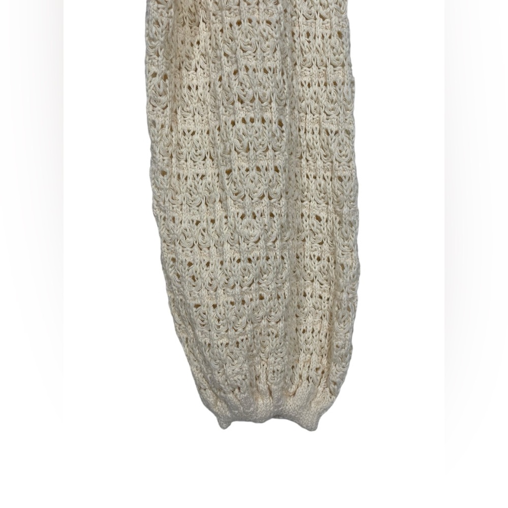 EUC Altar’d State Briella Knit Sweater Open Knit Crochet Cropped Ivory Size M - Picture 7 of 13